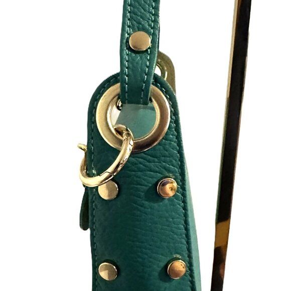 Gold Bee Handbag-Vera Pelle-Made In Italy-Leather Grab Handle Bag W/ Chain Strap - Picture 15 of 15